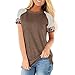 Produktbild FrüHling Und Sommer Damen Rundhalsausschnitt Lose Gestreifte Leoparden NäHen Kurzarm T-Shirt