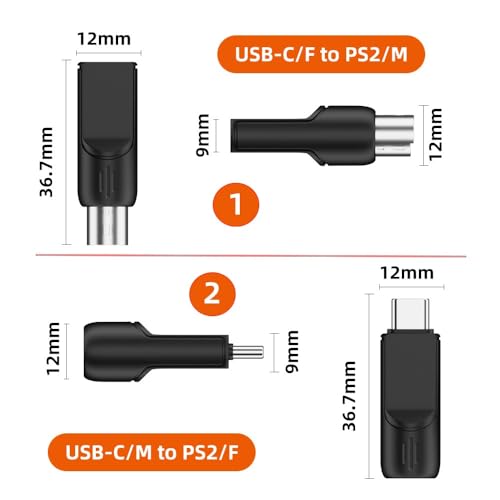 Adaptador USB-C a PS/2 Cablecc, pack de 4 piezas miniatura 7