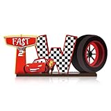 AccontOche Race Car Two Letter Sign Table Centerpieces Two Fast Theme Table Wooden Decoration Let’s