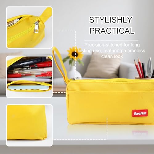 Image of Pencil Case with Zipper, Pencil Pouch for Students, Large Capacity Oxford Pen Bag for Girls, Portable Pouch for School & Office