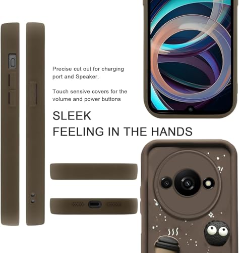 Image of GoldKart Back Case Cover Compatible for Redmi A3 / A3X / Poco C61 | Cute Fun Cartoon 3D Ball Coffee Silicone Case | Full Body Protection Back Cover for Redmi A3 / A3X / Poco C61 - Brown