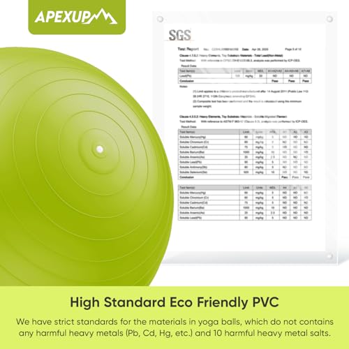 Image of APEXUP Yoga Ball, 660 lbs Anti-Burst Exercise Ball with Pump, 5 Sizes | Anti-Burst, Anti-Slip, SGS Certified, Strengthens Core, Improves Balance & Posture, Boosts Flexibility & Stability