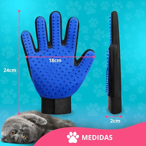 Luva Removedora de Pelos + Escova Rasqueadeira Pet Tirar Pelos Soltos Gato Cachorro