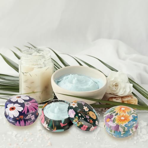 FRUHLING 12 Stück Kerzendosen Metalldosen Leer Tiegel Kerzenbehälter Runde Kerzengläser Blechdose mit Deckel Cremedosen Kleine Reisedosen für Lippenbalsam Lotion Masken Kosmetik (B)