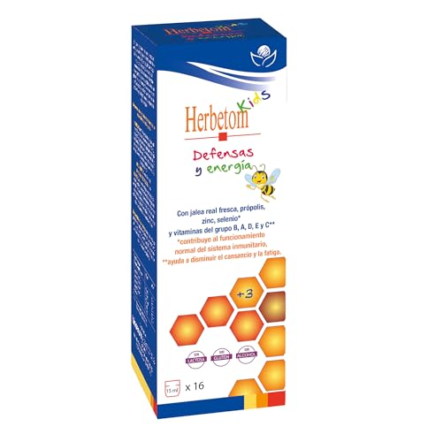 Herbetom Kids Defensas y Energía defensas inmunitarias niños jarabe 250 ml - Herbetom Bioserum | jalea real, propolis niños, zinc y vitaminas niños E, A, D y C