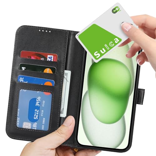 Image of for iPhone 15 Plus Case Wallet with Card Holder,for iPhone 14 Plus Wallet Case for Women Men,PU Leather Shockproof Magnetic Buckle Stand Flip Phone Case-Black