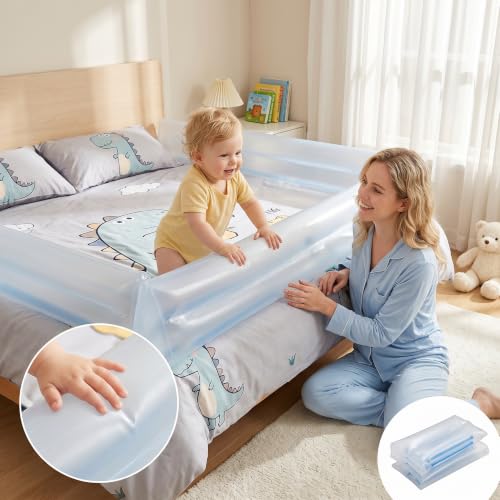 Rieles de cama inflables para evitar caídas infantiles en el hogar 4
