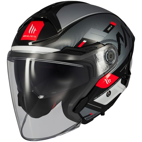 MT Helmets Cosmo SV – Casco Moto Jet Sport con Visor Solar Retráctil, Pantalla de Extracción Rápida Patentada, Interior Lavable y Preparado para Intercomunicador UCS | Homologado ECE 22.06 & DOT ⭐
