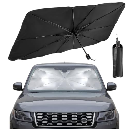 Super Parasol Paraguas Coche Premium ORVAN® | Protector Solar para Coche con Bloqueo UV | Parasol Coche Delantero + Plegable Anticalor | SUV y Turismos | Accesorios Coche | 140cm*80cm
