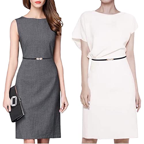 Women's Belt Skinny Soft Genuine Leather Belts Slim Dress Fashion Waist Belt Gold Solid Pearl Shaped Buckle Waistband2