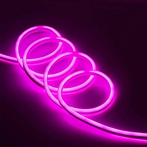 Image of DOJI 2835 SMD LED Strip Rope Light Waterproof Outdoor Flexible Light with Connector for Diwali, Christmas, Indoor and Outdoor Decoration. (4 Meter, Pink)