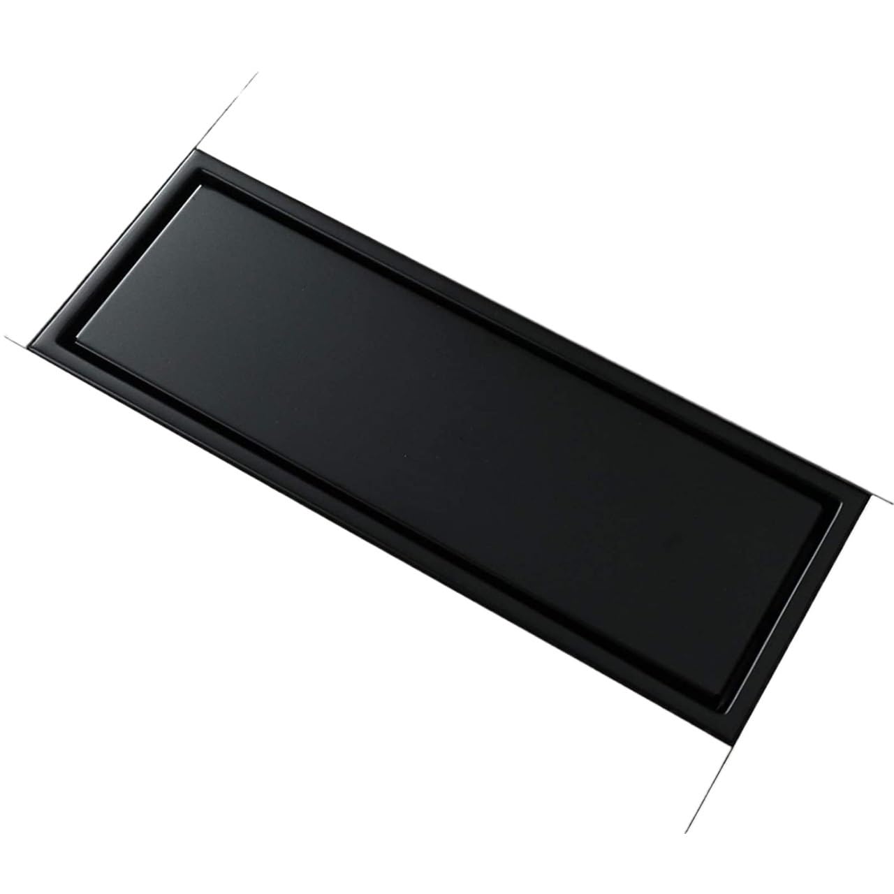 Desagüe de Ducha Lineal Acero Inoxidable 304 | Multicolor 11.8x4.3 pulgadas for drenaje de piso de baño(Black)