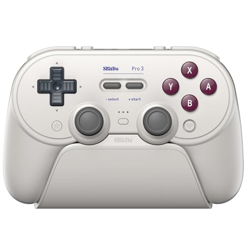 Image of 8BitDo Pro 3 Bluetooth Gamepad, Compatible with Switch 1 /2, PC, Apple, SteamOS, Android, TMR Joysticks, Hall Effect Triggers, Magnetic Buttons (G Classic)