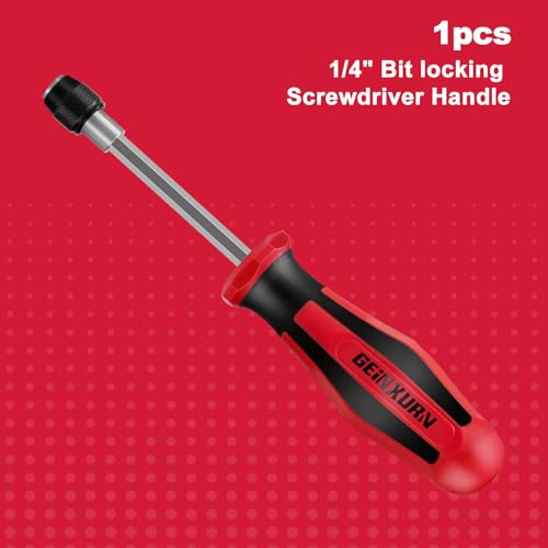 Image of Geinxurn Magnetic Changeable Head Manual Screwdriver Holder, Quick Change&Release 1 /4 inch Hex Bit Extension Holder for Screwdriver Bit, Nut driver, Socket Adapter