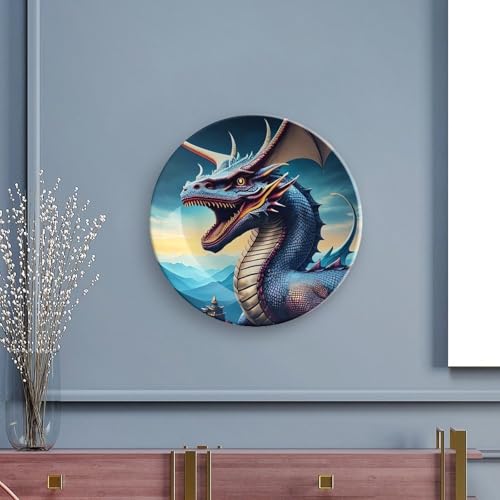 Plato Decorativo Roaring Dragon Bone China 7 pulgadas miniatura 5
