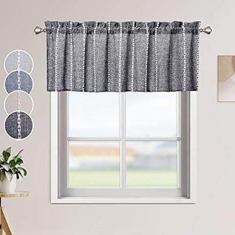 CAROMIO Cortinas de café cenefa de lino sintético de poliéster Cover