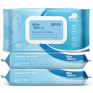 WhyWorry Flushable Wipes for Adults...