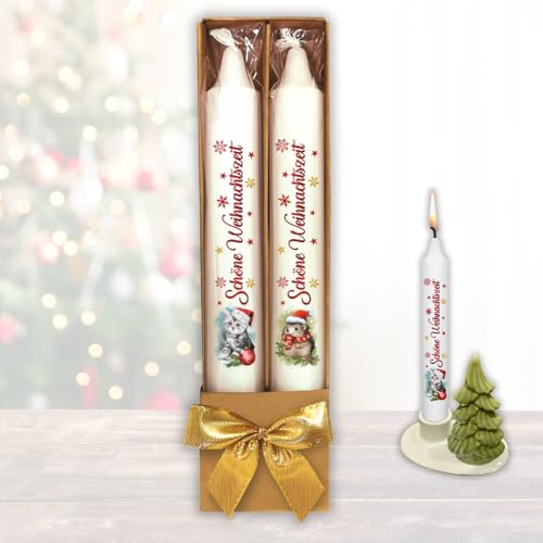 2er Set Weihnachtskerzen – Schöne Weihnachtszeit - in...