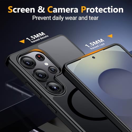 Image of SPIDERCASE Magnetic for Samsung Galaxy S25 Ultra Case, [3 Stand Ways][ Military Grade Drop Protection] with Invisible Stand Slim Phone Case for S25 Ultra 5G,Black