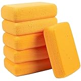 Blue Panda Pack of 6 Synthetic Sponges - Large Craft Sponges - Ideal Painting, Crafts, Pottery, Clay, Household Use, 7.5 x 2 x 5 inches, Orange