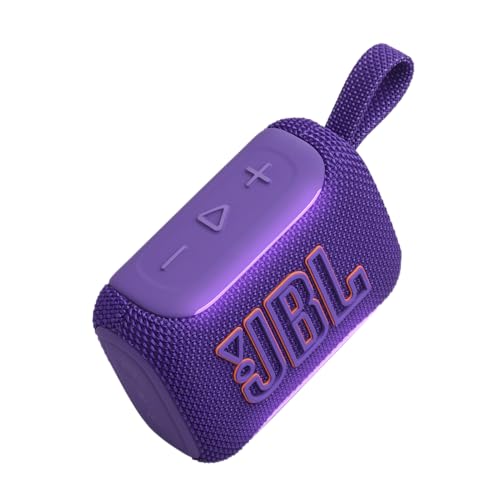 Image of JBL Go 5 Portable Bluetooth Speaker with Pro Sound & Deep Bass, Ambient Edge Lighting, Upto 10 Hours Playtime, IP68 Waterproof, AirTouch Pairing, Auracast, USB-C Lossless Audio (Purple)
