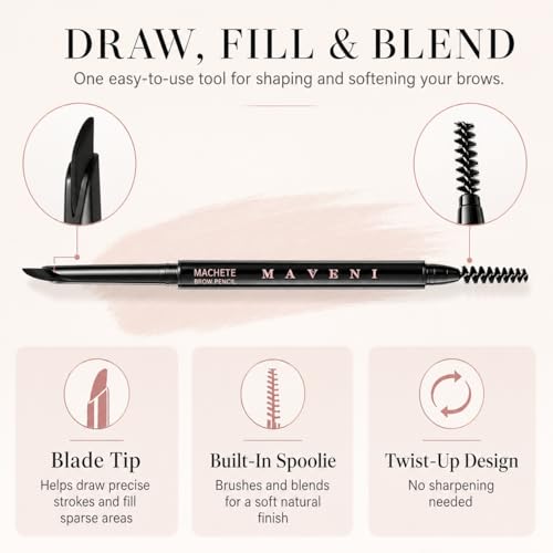 Image of Eyebrow Pencil for Women, Light Brown Waterproof Brow Pencil, 0.1mm Ultra-Fine Automatic Pencil with Angled Precision Tip & Built-In Spoolie Brush, Long-Lasting Natural Eyebrow Makeup