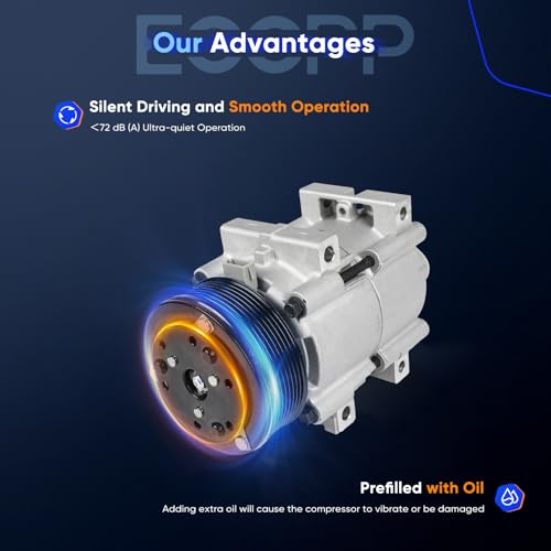 Image of ECCPP AC Compressor 2000-2003 Fit for Ford Excursion 7.3L | AC Compressor with Clutch Rapid Cooling