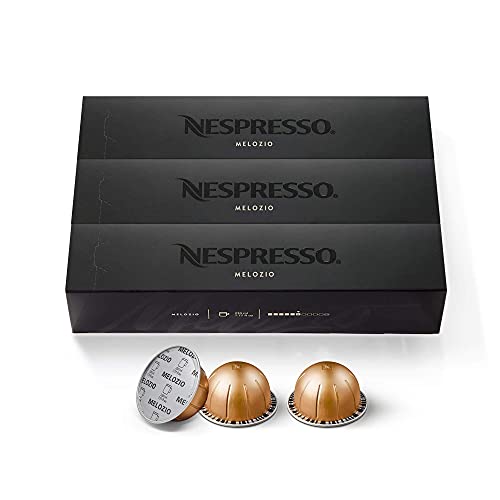 Nespresso Capsules Vertuo, Melozio, Medium Roast Coffee, 10 Count (Pack of 3), Total - 30 Count Coffee Pods