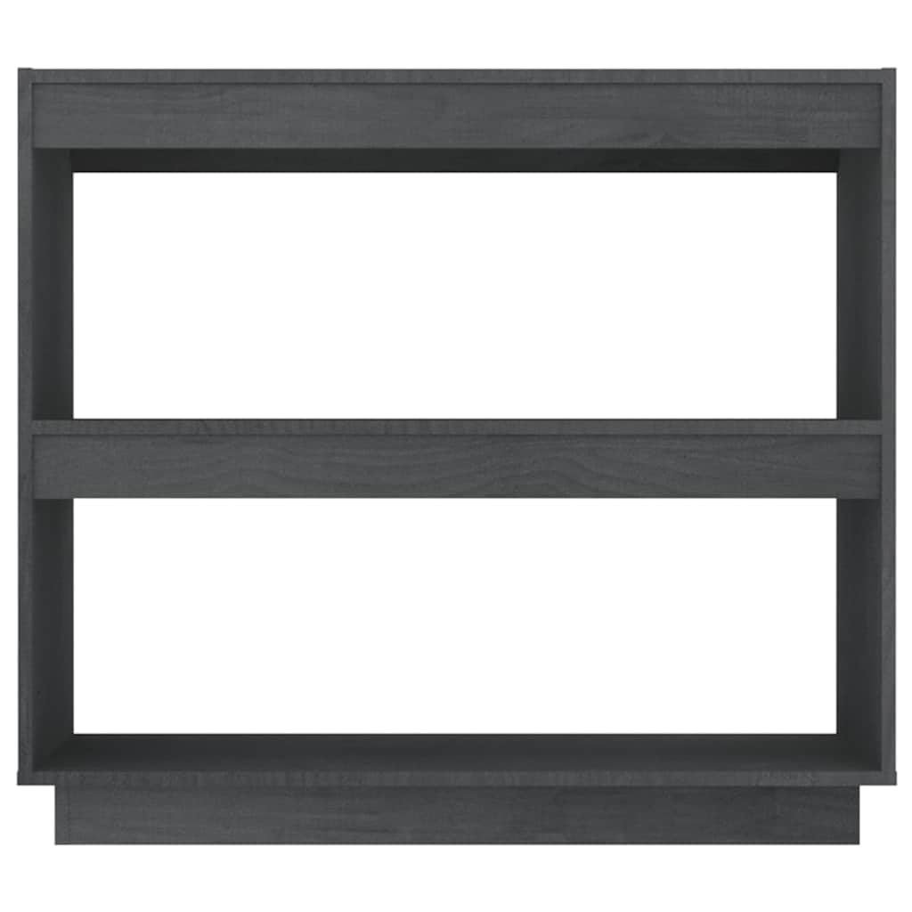 Libreria in Legno Massello di Pino Grigia 80x35x71 cm | Scaffale salvaspazio a tre livelli per soggiorno e studio, ideale per organizzare riviste, multimedia e decorazioni.