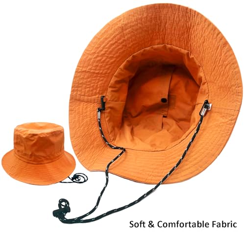 Image of woogwin Waterproof Bucket Rain Hat with Chin Strap Quick Dry Packable Boonie Sun Hat Safari Hat UV Protection