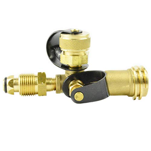 propane fitting tee - Stanbroil Propane Brass Tee with 4 Port Adapter for Motorhomes Tank RV Camping-Solid Brass