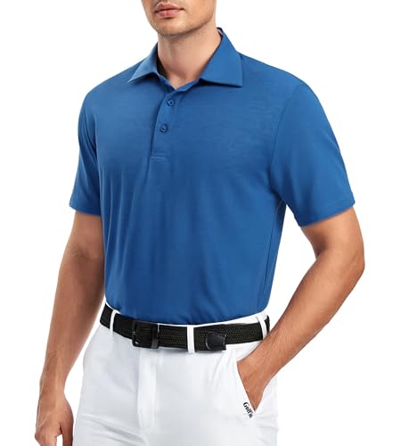 Alex Vando Mens Golf Shirt Moisture Wicking Quick-Dry Short Sleeve Casual Polo Shirts for Men