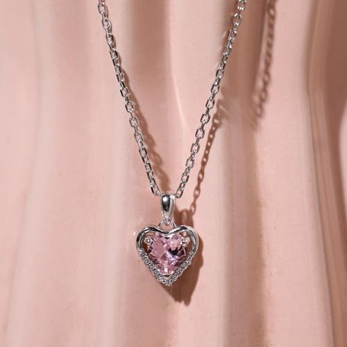 Image of SILVERTOWN 925 Silver Celestial Grace Heart Pendant Necklace | Hallmarked | White Rhodium Plated | Gift For Women and Girls