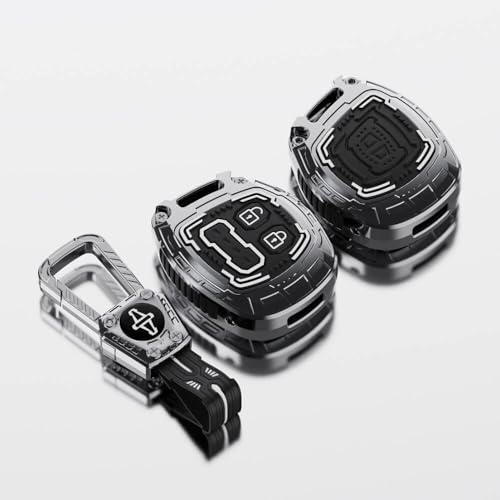Image of Keyzone Iron Core Series Key Cover Compatible for Fronx, Jimny, Swift, Dzire, XL6, Ignis, Grand Vitara, Brezza, WagonR, Brezza, Ertiga, Ciaz, Scross, Baleno, 2B Remote Key. (Gunmetal)