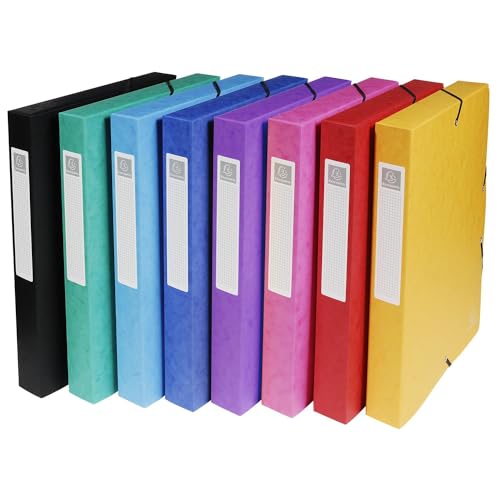Boites de classement Exabox Exacompta 50400E en carte lustrée pour dossiers A4