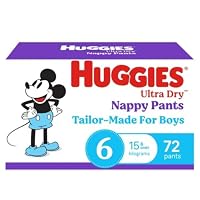 Huggies Ultra Dry Nappy Pants Boys Size 6 (15kg+) 72 Count - Packaging May Vary