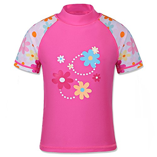 Image of TFJH E Girls Short Sleeve Swimsuit Two Piece Swimwear UPF 50+ UV 3-12 Years