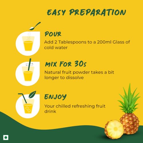 Image of Good Monk Fruit Drink Mix (Natural Pineapple Powder), 50% Less Sugar with 8 Vitamins & Minerals (Vitamin B12, C, D, Iron & more) | Tasty & Healthy Drink Mix for Hydration, Energy, Immunity, 10 Serves