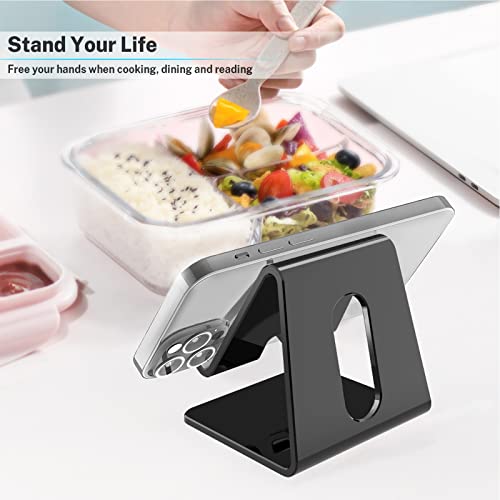 Image of Crpich Acrylic Phone Stand, Ergonomic Design for Apple iPhone and Samsung Galaxy, Compatible with 4-8 Inch Screens, Black