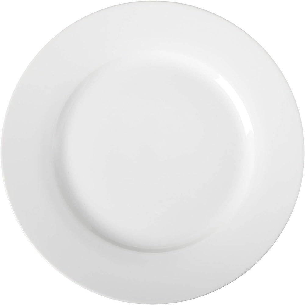 Czysta biała ceramiczna płytka - okrągłe płaskie naczynie na zachodnią zastawę stołową elegancka zastawa stołowa do domu kuchni i jadalni idealna do serwowania i rozrywki