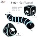 GONPETGP Cat Tunnels for Indoor Cats with Cube Tent Toys Combo, Pop Up Collapsible Crinkle Interactive Peek Hole, Cat Tube with Play Ball and Bell for Kitten, Puppy, Kitty, Rabbit - Set of 3