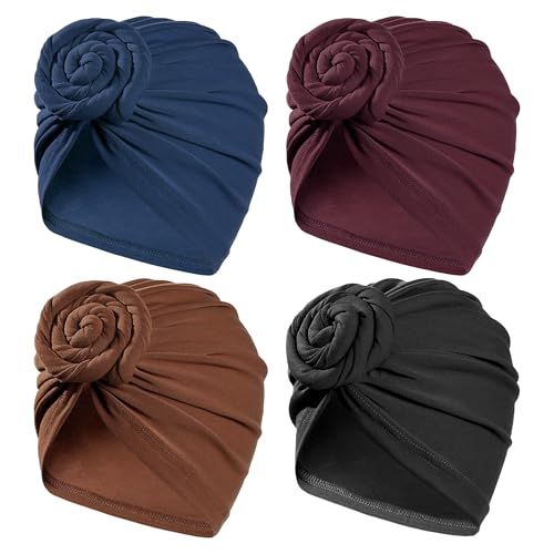Image of KYNARI Turban Head Wraps for Women, Pretied Stretch Bonnet Hair Wrap