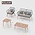 Kullavik Outdoor Patio Furniture Set,5 Pieces Indoor Rope Woven Sectional Sofa Set Modern Oak Patio Conversation Sets with Wooden Table for Balcony,Porch or Backyard,Grey