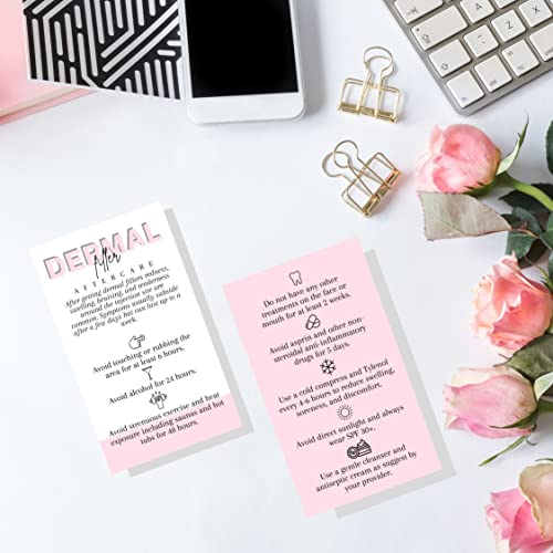 Tarjeta de cuidado postal de relleno dérmico rosa y blanca, ideal para la salida de tus clientes 6