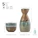 UNICASA Sake Set, Traditional Japanese Sake Cup Set of 5, Ceramic Cups Crafts Wine Glasses Gifts（One Sake Pot 210ml and 50ml Sake Cup）