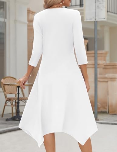 Image of Zeagoo Midi Dresses Women 2026 Dress 3 /4 Sleeve Casual Dresses with Pockets A Line Summer Beach Sundress
