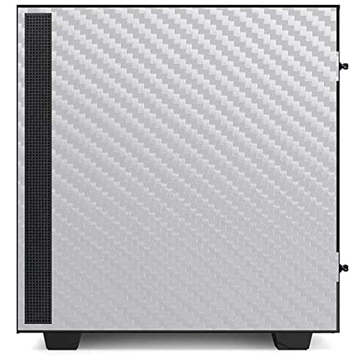 Skinit Decal Gaming Skin Compatible with NZXT H510 Compact ATX Mid-Tower Case - Skinit Originally Designed White Carbon Fiber Design