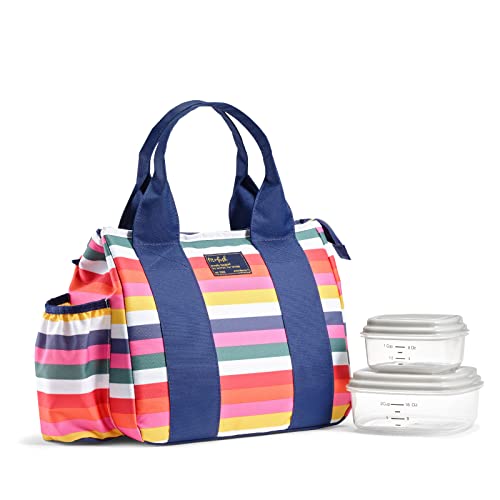 Fit+Fresh Sanibel Adult Insulated Lunch Bag women love as Lunchbox, Lunch Tote - Cute Small Lunch Box For Women, Lunch box men, lunch bags women, insulated lunch box, lunch boxes, adult lunch, Stripes
