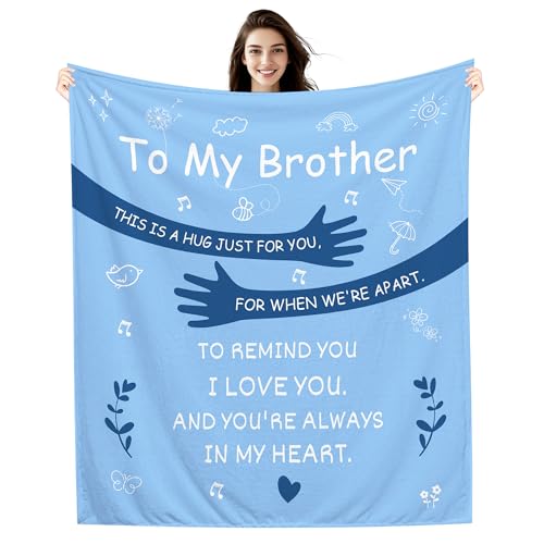 AprOcean to My Brother This is a Hug just for You for When Were Apart to Remind You I Love You and Youre Always in My Heart Blanket for Brother Birthday Graduation Farewell Gift