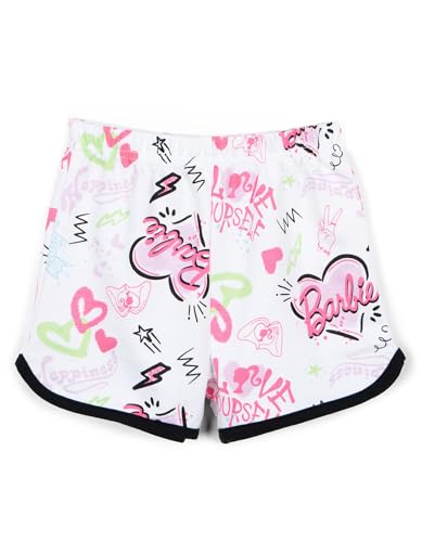 Image of Barbie Girls Ribbed Tank Top and French Terry Shorts Outfit Set Toddler to Big Kid Sizes (2T - 14-16)